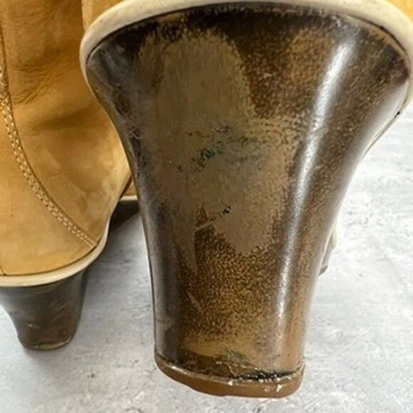 Timberland Knee High Lace-Up Yellow Genuine Leather Boots Womens Size 9M - Picture 8 of 13